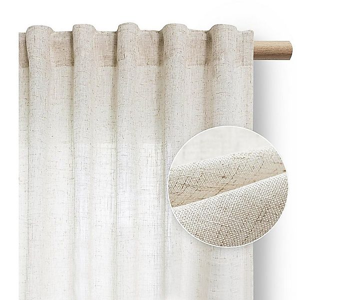 Restilo Gardine Gardine Stangendurchzug Vorhang Leinen Microfaser Transpare günstig online kaufen