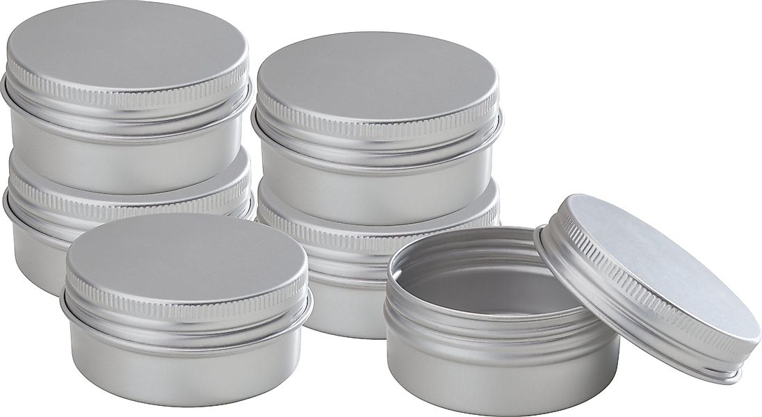 VBS Aufbewahrungsbox Rund, mit Schraubdeckel Aluminium günstig online kaufen
