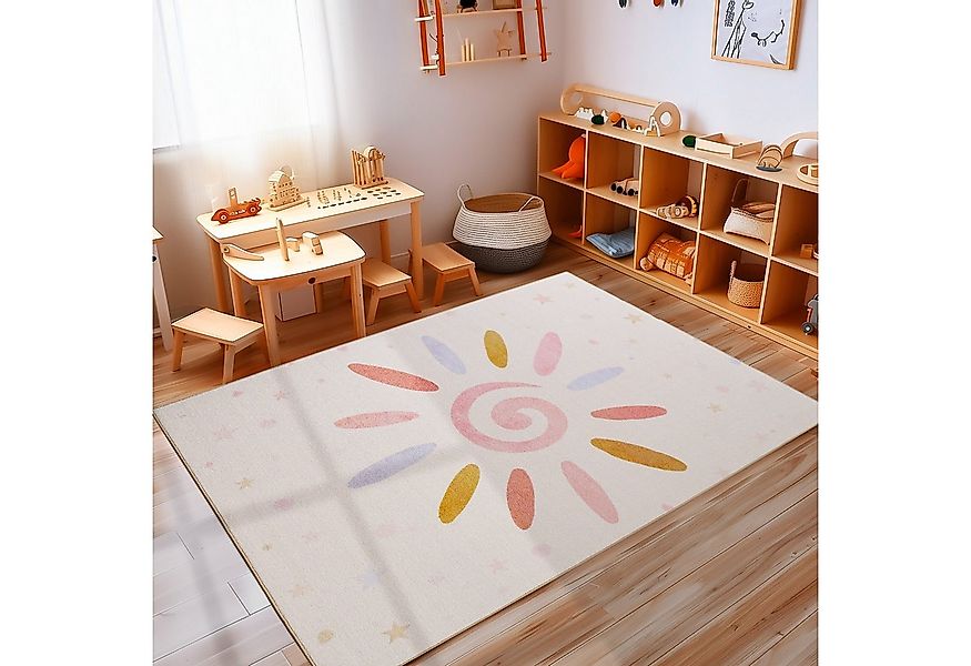 Carpettex Kinderteppich Floral-Sonne, Rechteckig, Höhe: 7 mm, Jungen-Mädche günstig online kaufen