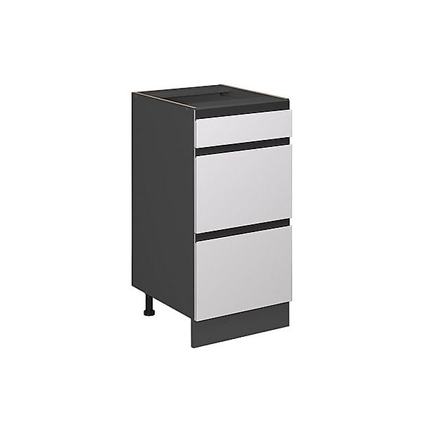 Vicco Küchenunterschrank R-Line Weiß/Anthrazit 40 cm J-Shape mit Schubladen günstig online kaufen