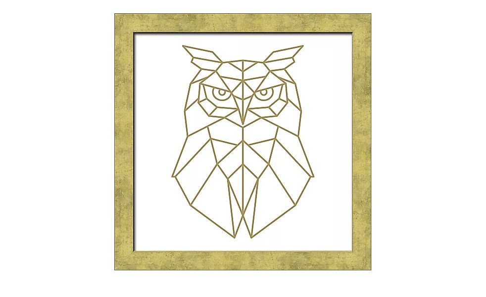 Gerahmtes Bild Scandic  Golden Polygon Owl - 30 cm - 30 cm - Sconto günstig online kaufen