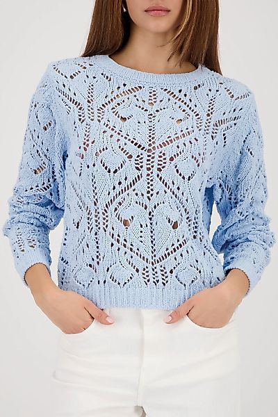 Monari Strickpullover "Ajour" Rundhalsausschnitt, Chenillegarn, Leicht über günstig online kaufen