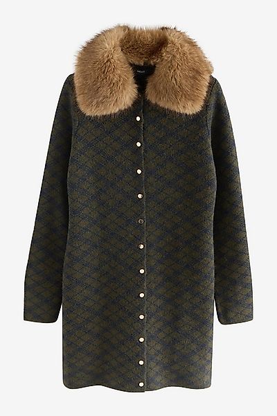 Next Minikleid Mini-Strickkleid mit Kunstfellkragen (1-tlg) günstig online kaufen