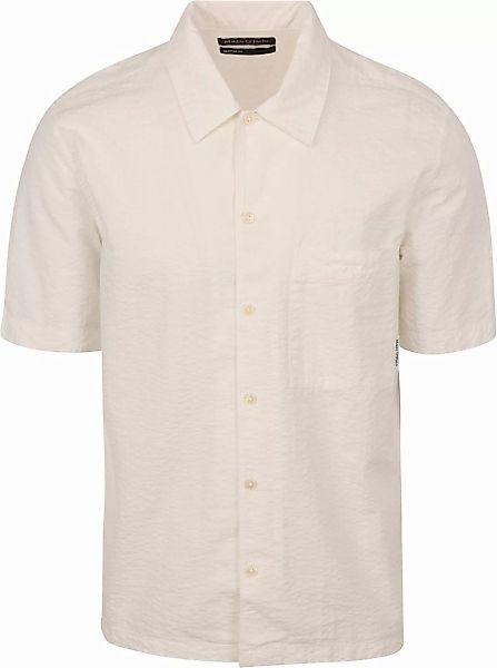 Marc O'Polo Hemd Short Sleeves Seersucker Off White - Größe XXL günstig online kaufen