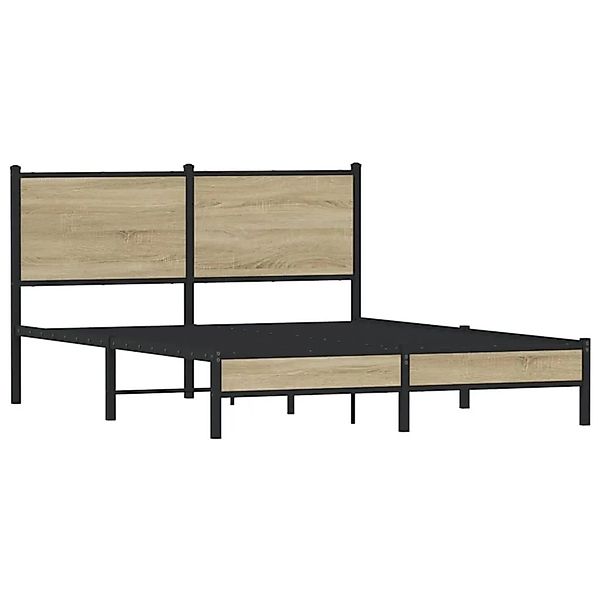 vidaXL Metallbett ohne Matratze Sonoma-Eiche 150x200 cm 4007870 günstig online kaufen