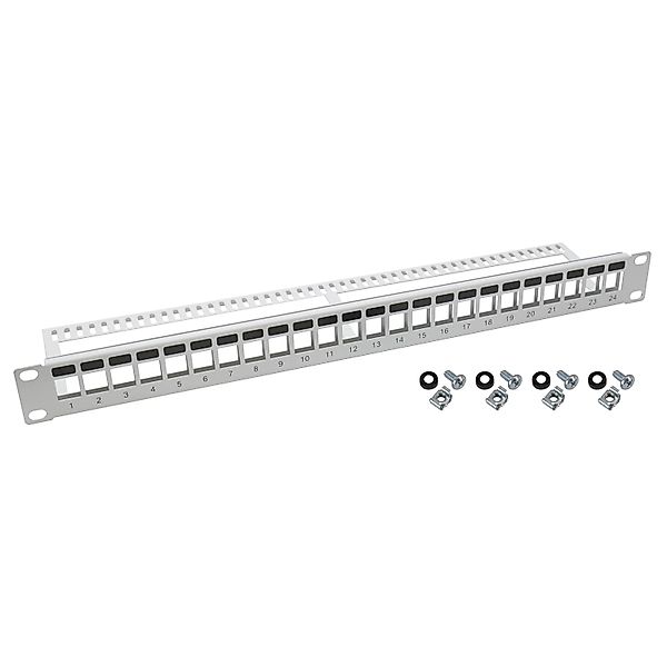 HMF 66445-07 UTP Keystone-Patchpanel für Serverschrank 19 Zoll 1 HE 24 Port günstig online kaufen