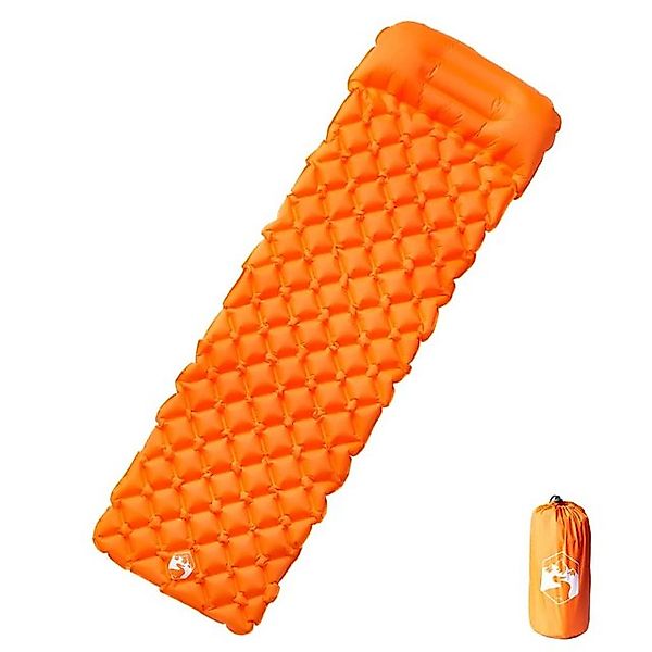 vidaXL Luftbett Isomatte mit Integriertem Kissen Aufblasbar Orange Camping günstig online kaufen