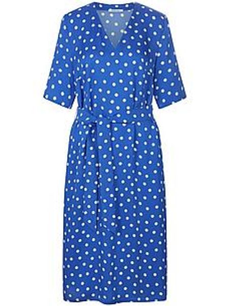 Kleid V-Ausschnitt Peter Hahn blau günstig online kaufen