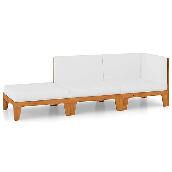 vidaXL Gartenlounge-Set 3-tlg. Garten-Lounge-Set mit Kissen günstig online kaufen