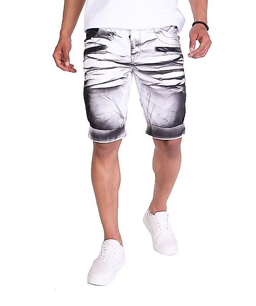 KINGZ Caprihose KINGZ Herren Jeans Designer Capri Slim-Fit Batik-Look 1782- günstig online kaufen