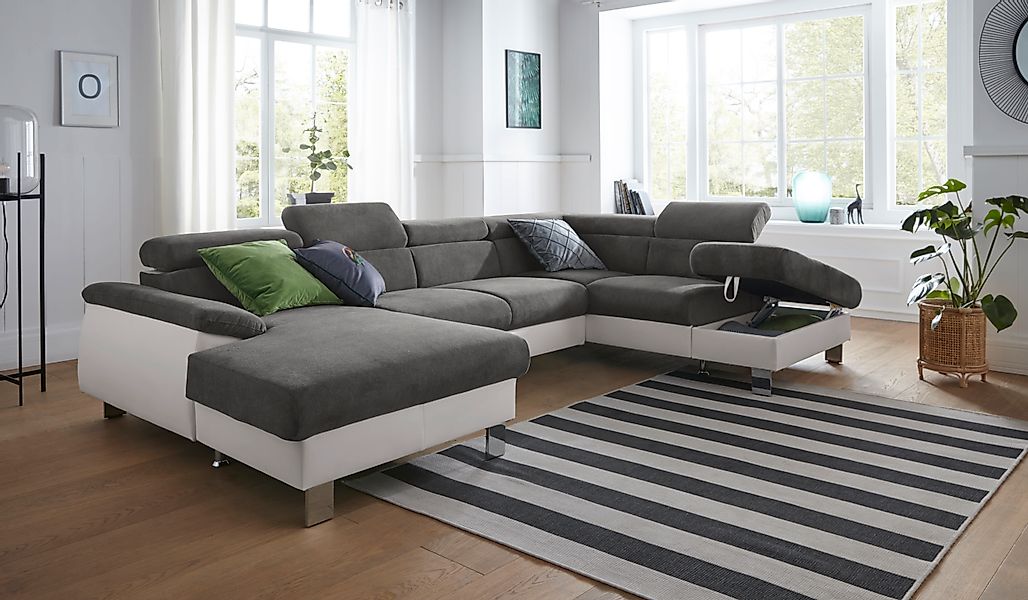 COTTA Wohnlandschaft »Komaris U-Form, B: 320 cm« mit Kopfteilverstellung, o günstig online kaufen