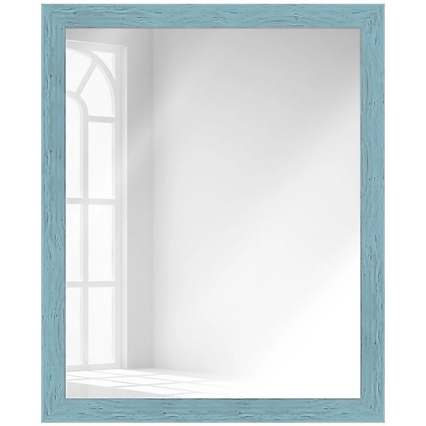 WANDStyle Wandspiegel H750 aus Massivholz in Blau 35 x 95 cm im Stil Landha günstig online kaufen