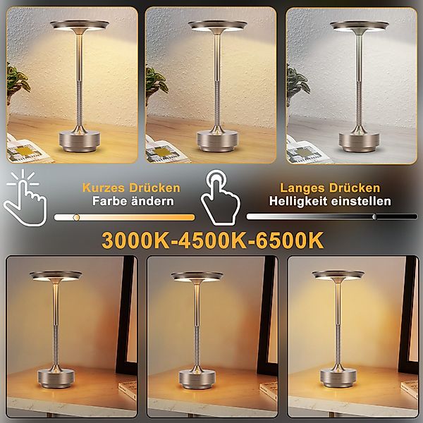 Nettlife LED Tischleuchte Nachttischlampe Kabellos Touch günstig online kaufen