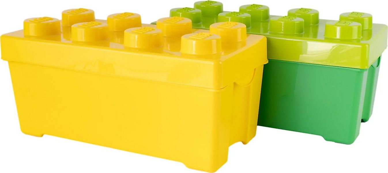 LEGO® LEGO® 2 Aufbewahrungsboxen Mittelgroß Grün + Gelb mit Deckel Stapelba günstig online kaufen