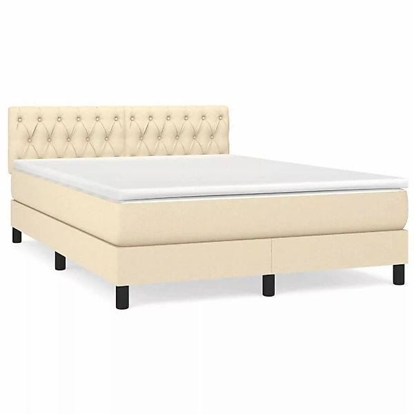 vidaXL Boxspringbett mit Matratze Creme 140x200 cm Stoff1389570 günstig online kaufen