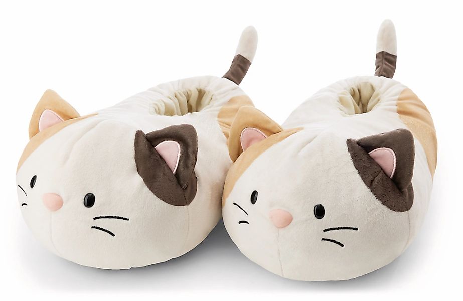 Nici Plüsch Hausschuhe "Nici Green Mymochi Katze Angy", Hausschut zum Schlu günstig online kaufen