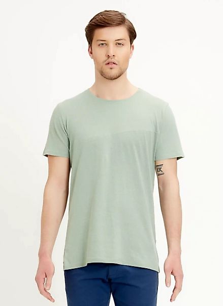 T-shirt Aus Leinen Bio-baumwolle Mix Mit Asymmetrischem Schnitt günstig online kaufen