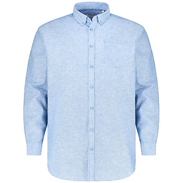 Pfundskerl Freizeithemd mit Leinen Farbe jeansblau Größe: 4XL günstig online kaufen
