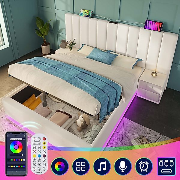 STILVORA Polsterbett Bettgestell 160×200 Funktionsbett Doppelbett günstig online kaufen