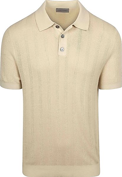 Suitable Knitted Jacquard Poloshirt Sand - Größe M günstig online kaufen