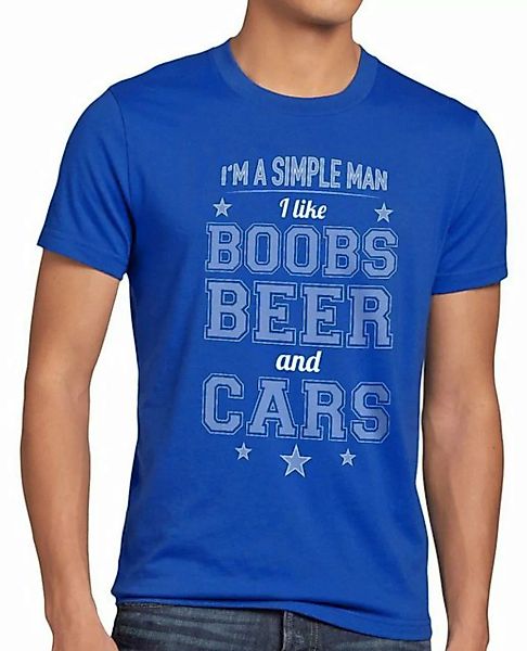 style3 Print-Shirt Herren T-Shirt Simple Man boobs beer car auto bier titte günstig online kaufen