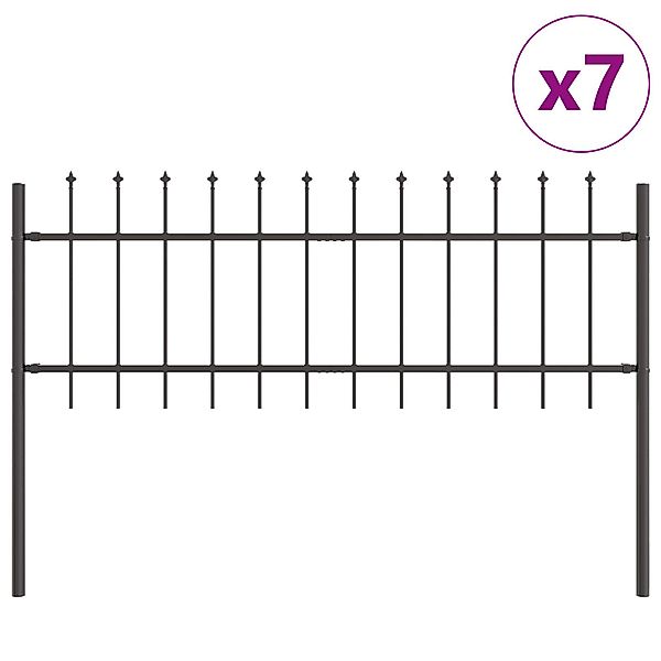 vidaXL Gartenzaun Gartenzaun mit Speerspitzen Grau günstig online kaufen