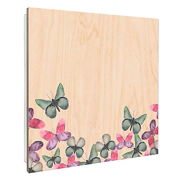 Banjado Schlüsselkasten mit Holzfront 30x30cm Weiß Scharnier Links 50 Haken günstig online kaufen