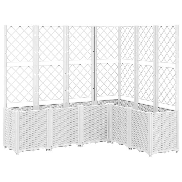 vidaXL Pflanzkübel mit Rankgitter Weiß 160x120x140 cm PP 367879 günstig online kaufen