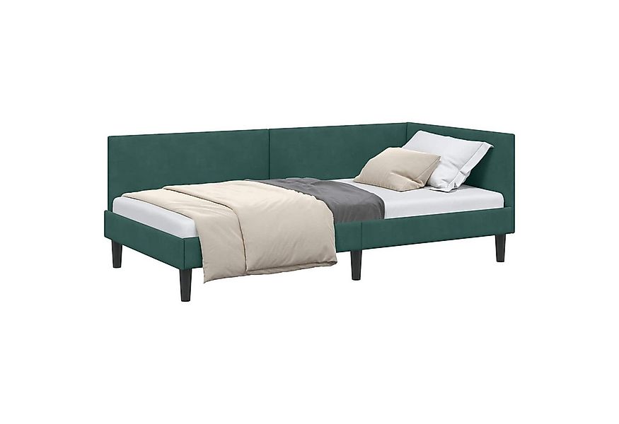 vidaXL Bett Eckbettgestell Dunkelgrün 80 cm x 200 cm SamtundSperrholz (1-tl günstig online kaufen