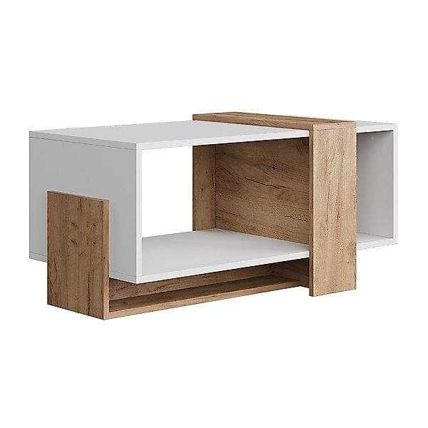 Vicco Couchtisch Aven, Weiß/Goldkraft Eiche, 91.8 günstig online kaufen