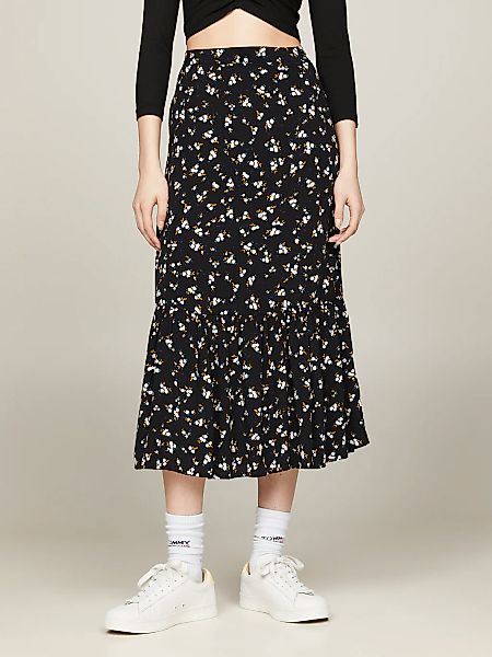 Tommy Jeans Curve A-Linien-Rock "TJW FLORAL RUFFLE MIDI SKIRT EXT" Webrock günstig online kaufen