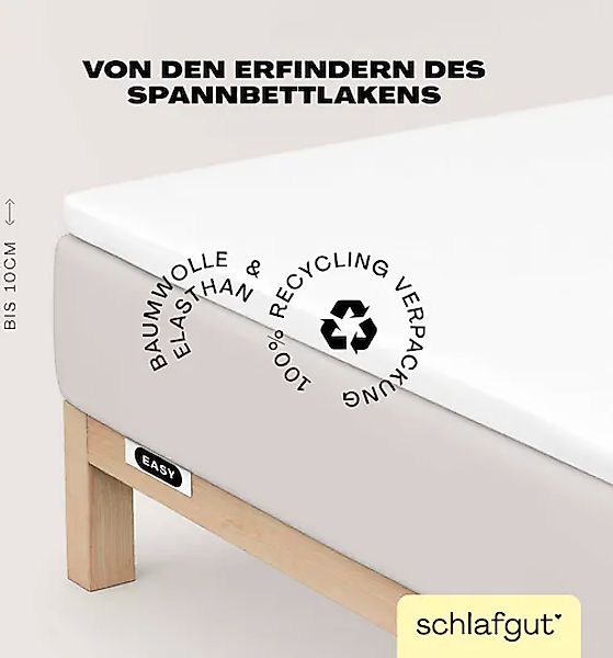 Schlafgut Spannbettlaken "EASY Jersey Elasthan Topper" MADE IN GREEN by OEK günstig online kaufen