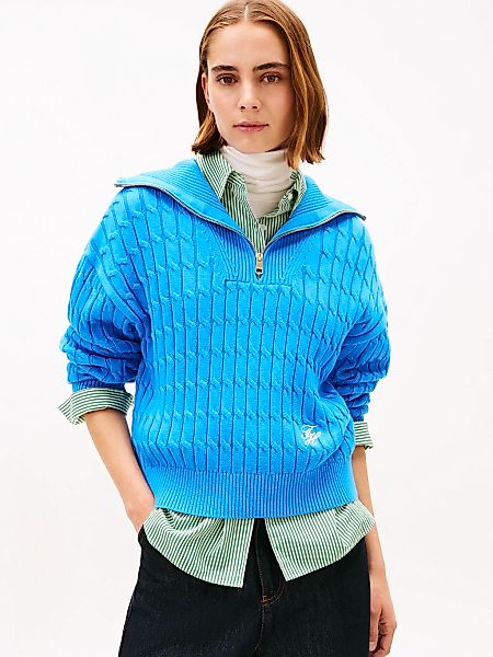 Tommy Hilfiger Troyer "CO CABLE MID GG 1/2 ZIP LS SWT" günstig online kaufen