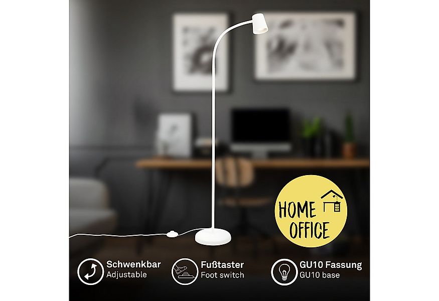 Briloner Leuchten LED Stehlampe Stehleuchte, weiß, 1xGU10/max. 9W exkl., oh günstig online kaufen