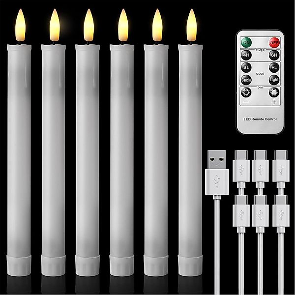 EXTSUD LED-Kerze 6er LED Stabkerzen Wiederaufladbare günstig online kaufen