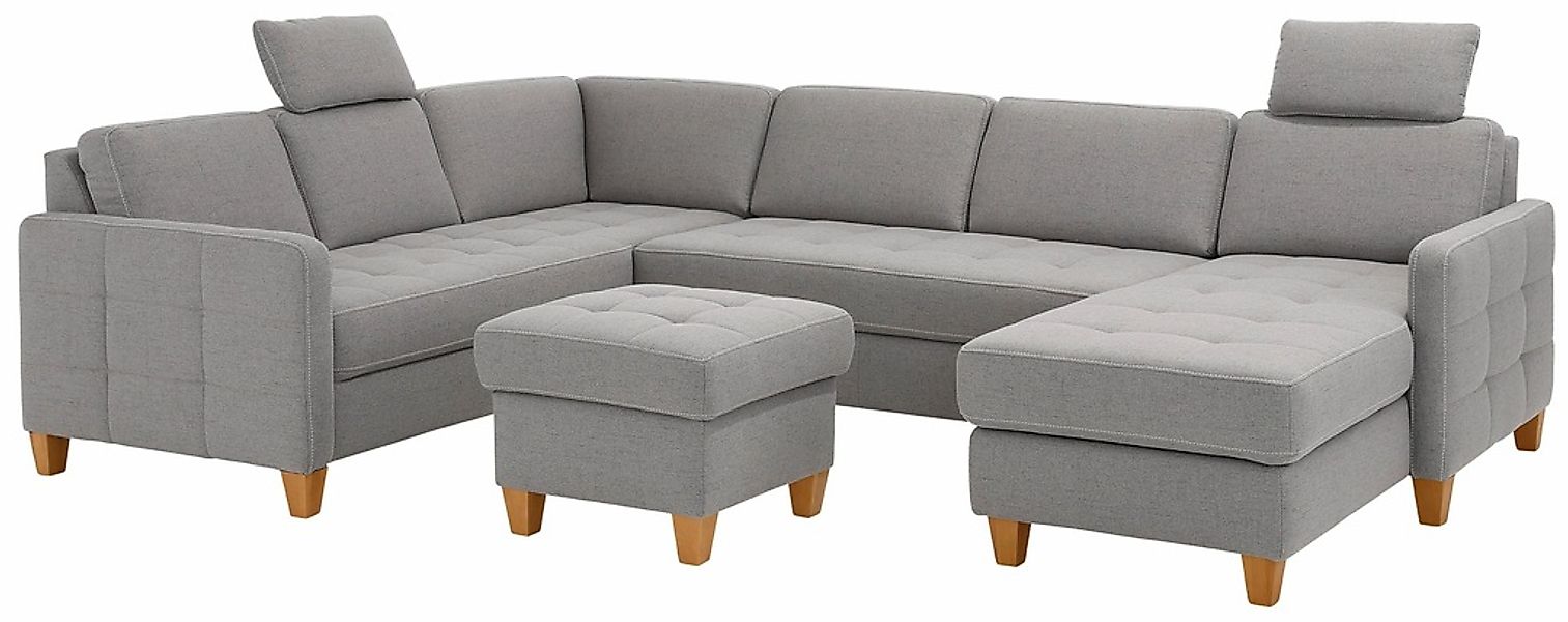 Home affaire Wohnlandschaft »Earl U-Form« wahlweise auch mit Bettfunktion o günstig online kaufen