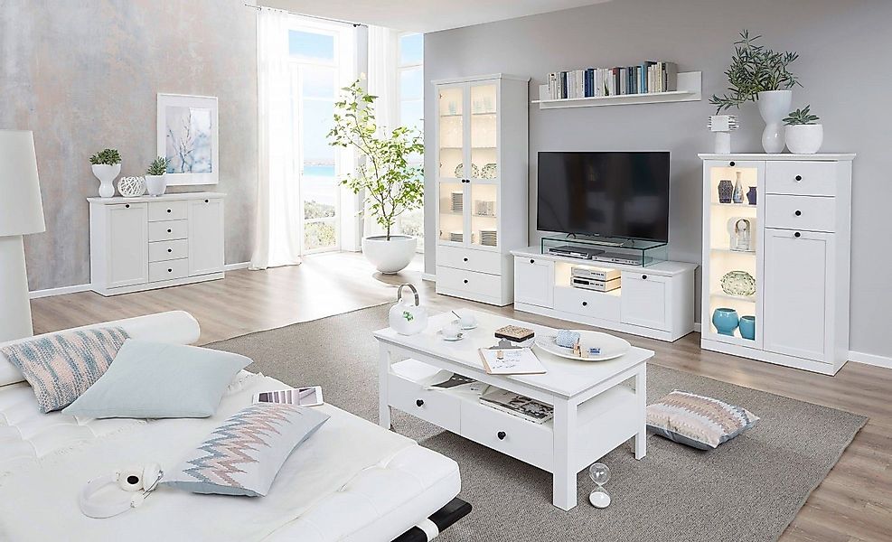 trendteam Sideboard Sideboard Kommode Baxter 120 cm, Landhausstil, weiß günstig online kaufen
