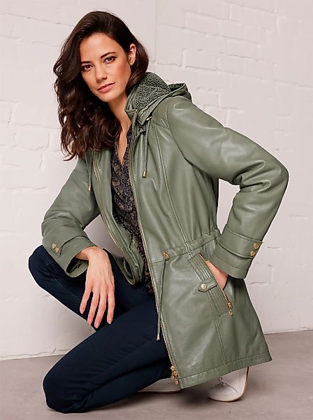 CREATION L PREMIUM Lederjacke, mit Kapuze günstig online kaufen