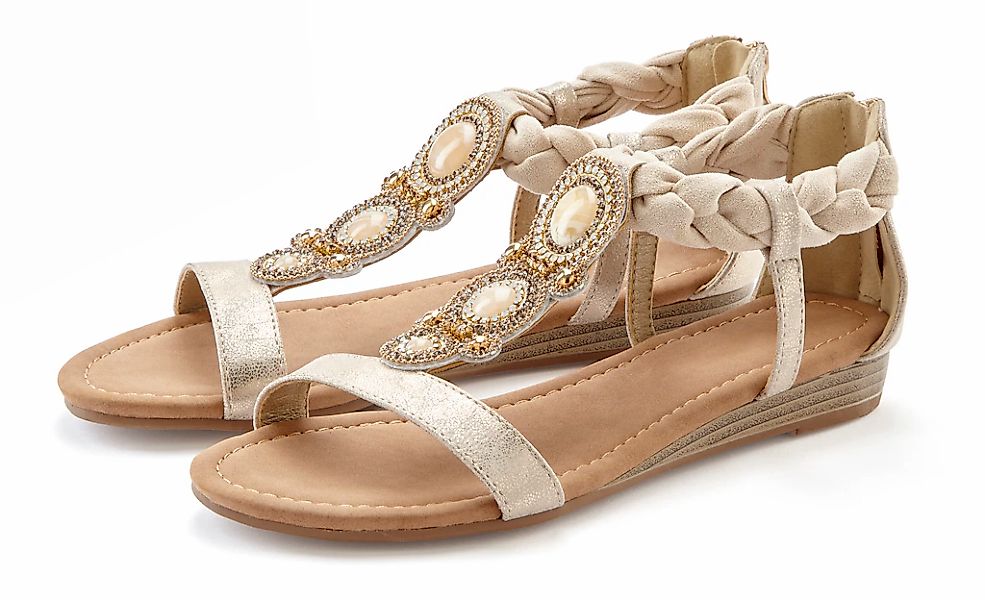 Vivance Sandale "Sandalette, Sommerschuh, offener Schuh", mit Glitzersteinc günstig online kaufen