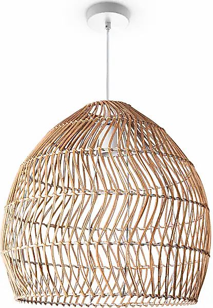 Paco Home Pendelleuchte »ORNA« E27 Pendellampe Rattan Korb Boho Modern Essz günstig online kaufen