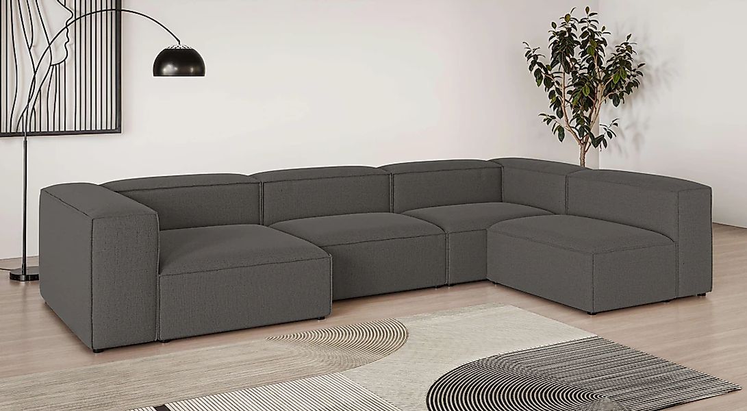 OTTO home Wohnlandschaft "HAILY U-Form mit Ottomane links/rechts, Maße B/T/ günstig online kaufen