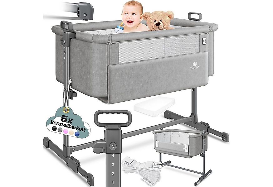 KESSER Kinderbett, Zustellbett Hubi 3in1 Baby Beistellbett Reisebett Babybe günstig online kaufen