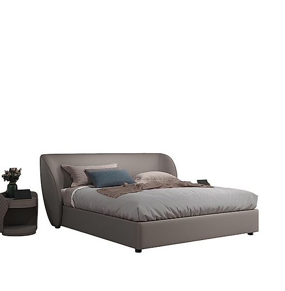 Xlmoebel Bett Designer Doppelbett für das Schlafzimmer in Grau mit Textil ( günstig online kaufen