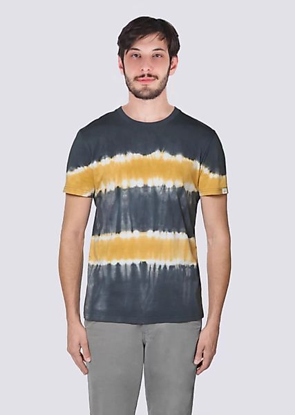 Herren Batik Shirt Aus Bio Baumwolle India Look Grau Gelb günstig online kaufen