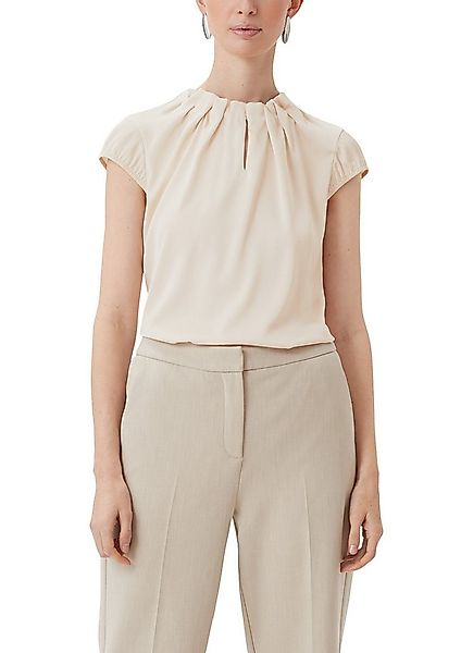 comma Satinbluse mit Raffung am Hals günstig online kaufen