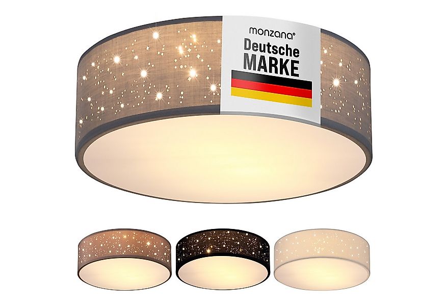 monzana Deckenleuchte, 38 cm, Sternenhimmel Rund Stoffschirm 38 cm 2-Flammi günstig online kaufen