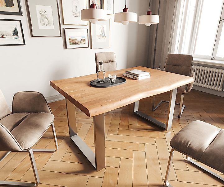 DELIFE Esstisch Edge, Akazie Natur 140x90 günstig online kaufen