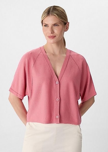 comma Cardigan Strickjacke Schimmernder Feinstrick-Cardigan mit Fledermausä günstig online kaufen