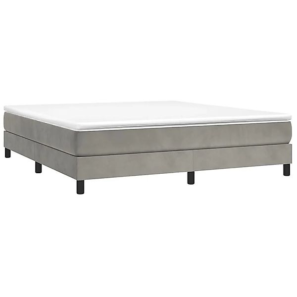 vidaXL Boxspringbett mit Matratze Hellgrau 180x200 cm Samt 3144345 günstig online kaufen