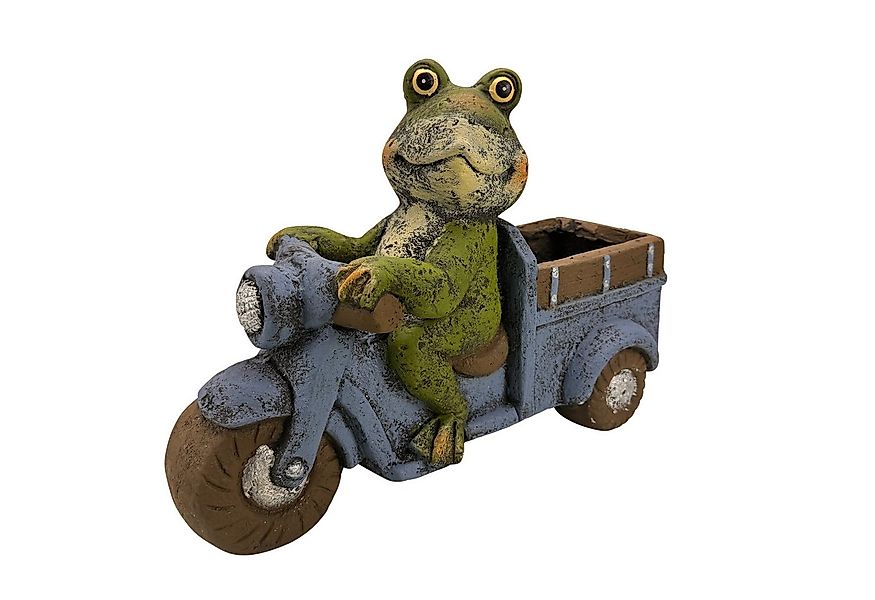 Online-Fuchs Gartenfigur Frosch mit Motorrad und Blumentopf für draußen gee günstig online kaufen